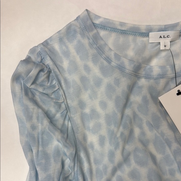 A.L.C. Karlie Blue Long Sleeve Tee With Puff Sleeves NWT - Picture 7 of 7